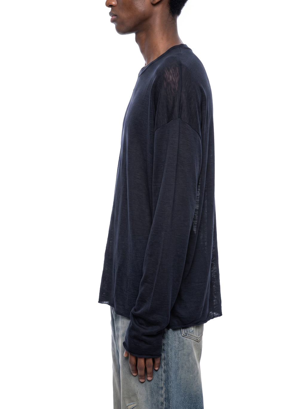 Unisex Raw Edge Long Sleeve T-Shirt